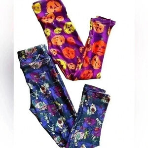 Kids S/M lularoe Halloween leggings bundle (of‎ 2) new ( 1 has pkg) .